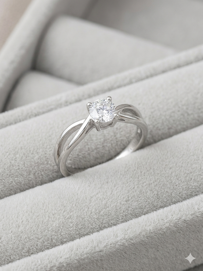 925 Sterling Silver soliter Ring for Women