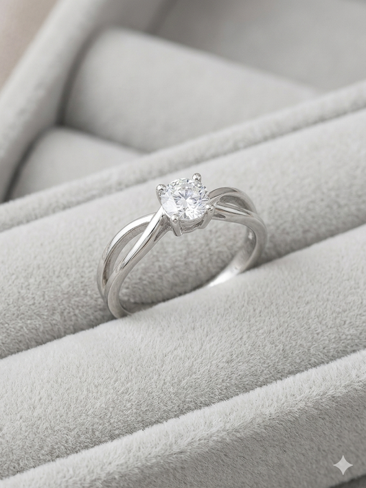 925 Sterling Silver soliter Ring for Women | Elegant Daily Wear Silver Ring