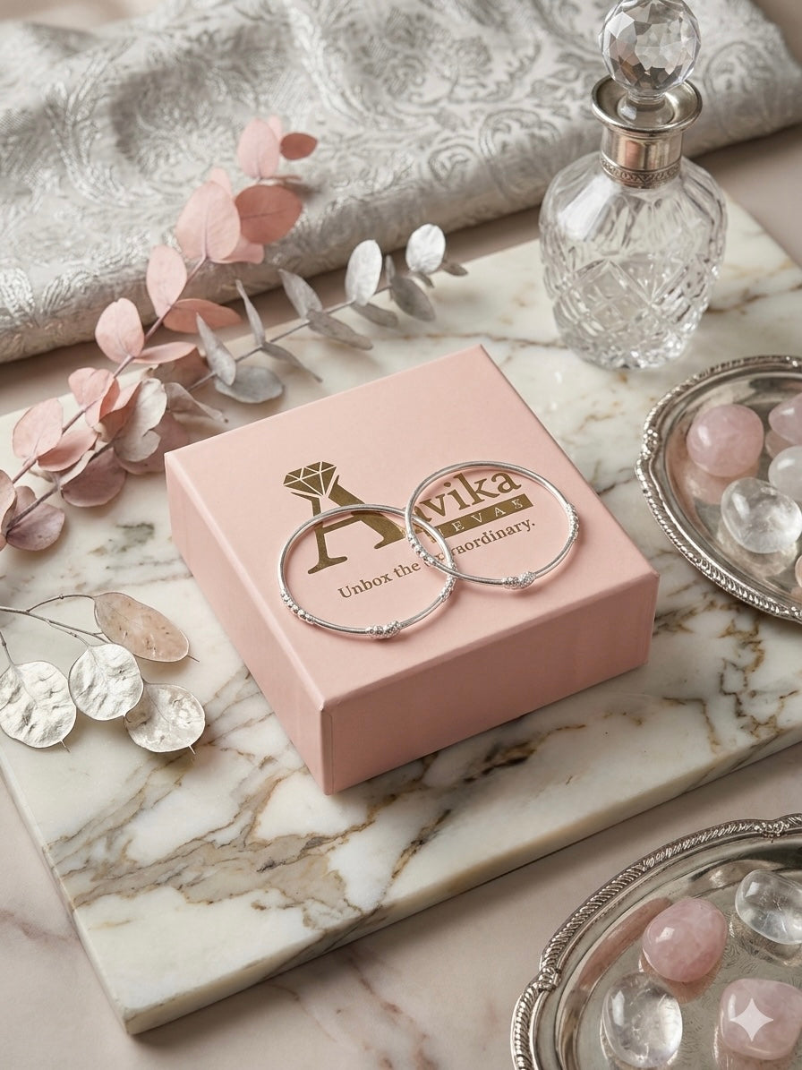 Aavika Zevar Silver Baby Bangles