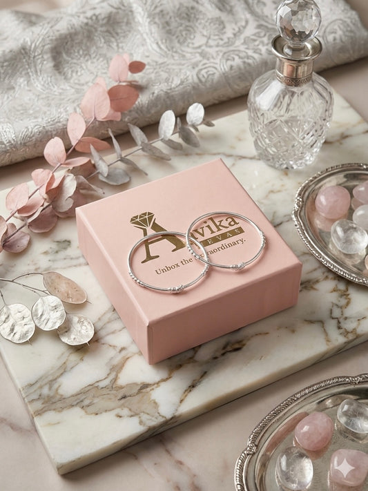 Aavika Zevar Silver Baby Bangles