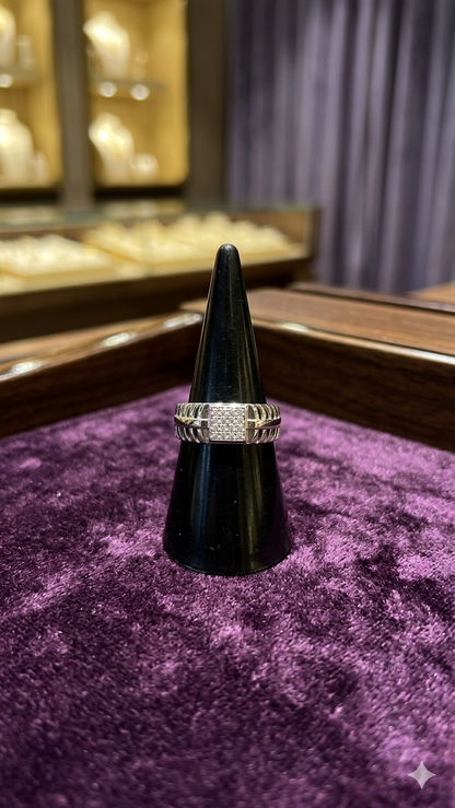 Men’s Statement Geometric Silver Ring