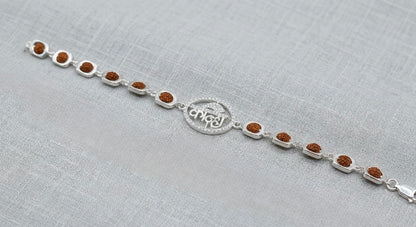 Pure Silver Rudraksha Bracelet with kanha letter Charm