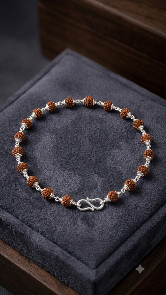 Silver Rudraksha Bracelet / rakhi