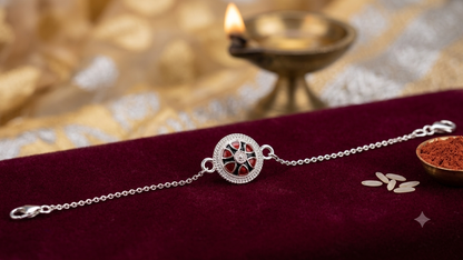 925 Silver Floral Mandala Bracelet / Rakhi