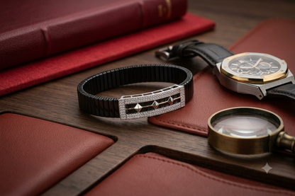 Stylish Rolex-Style Belt with Silver square Charm – Men's Fashion Accessory