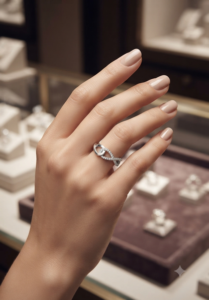 925 Silver Interlinked Loop Infinity Ring