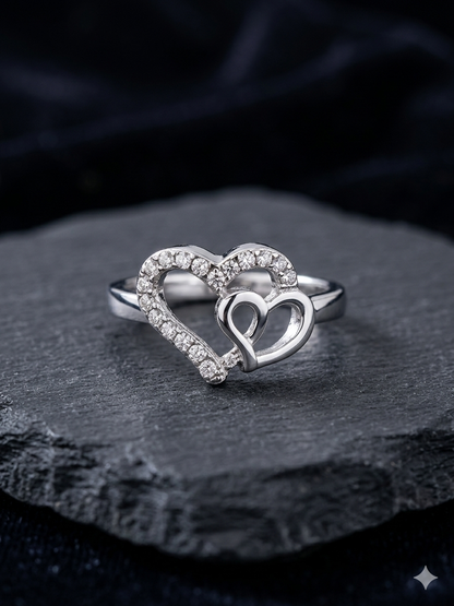 Silver heart shape Ring for Women