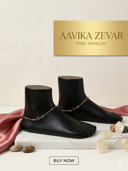 Elegant Evil Eye italian 925 Silver gold palted Anklet for Women