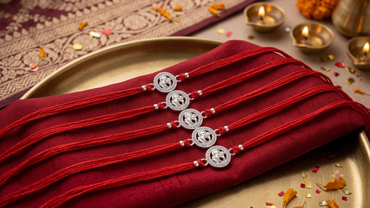 Silver Ganeshji Rakhi ( 5 Piece )