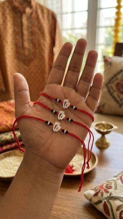 Silver footprint kid Rakhi