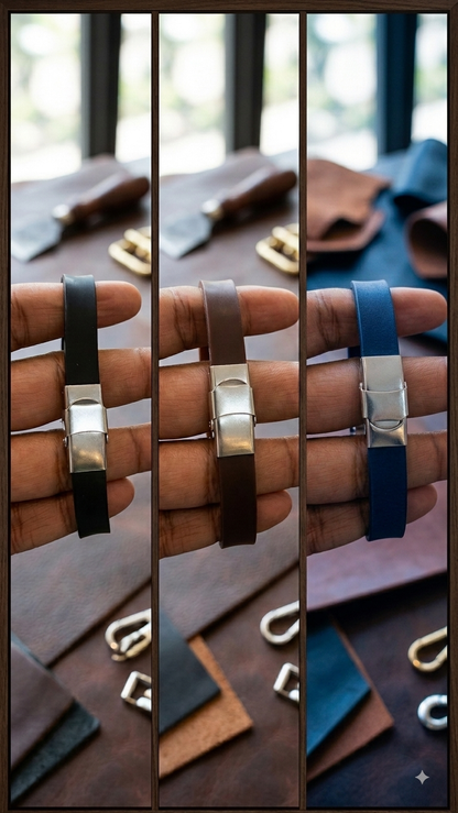 Silicone Belt Silver Aum Charm Bracelet Rakhi