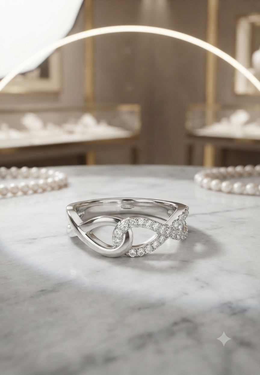 925 Silver Interlinked Loop Infinity Ring