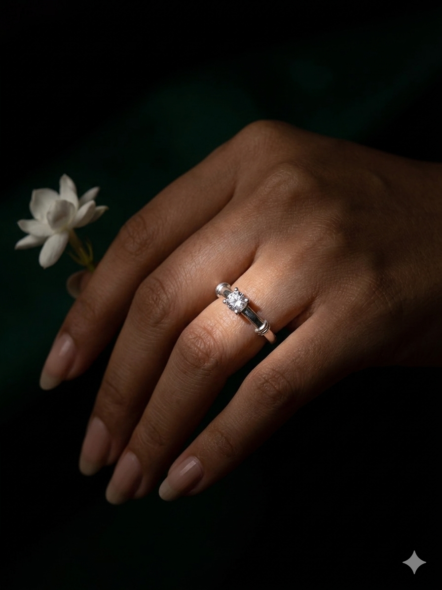 925 Sterling Silver soliter Ring for Women