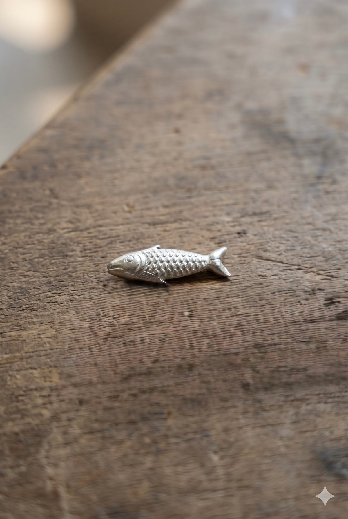 925 Sterling Silver Miniature Fish Figurine, Silver Fish Charm, Pocket Talisman, Nautical Good Luck Totem Gift