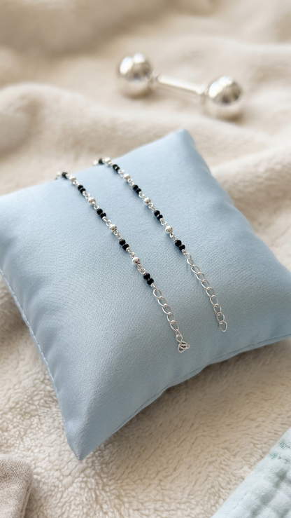 Italian silver 925 nazariya with Black beads