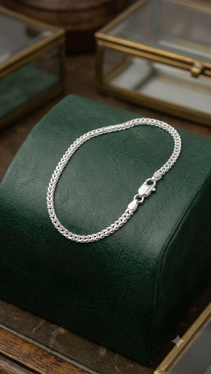 Sterling Silver Franco Chain unisex Bracelet