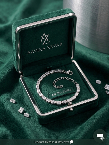 Silver Adjustable Tennis Bracelet for Women