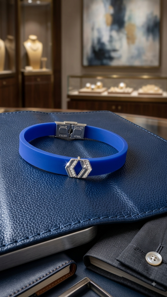 Silicone Diamond-Emblem Bracelet