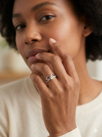 925 Sterling Silver infinity Ring for Women | Elegant Daily Wear Silver Ring