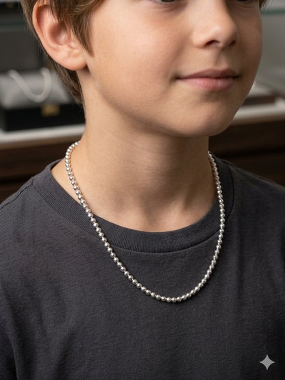 925 Silver ball Chain unisex