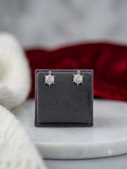 Turtle Shaped Italian 925 Silver Tops Earrings