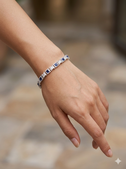 Silver Adjustable Tennis Bracelet for Women