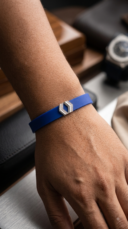 Silicone Diamond-Emblem Bracelet