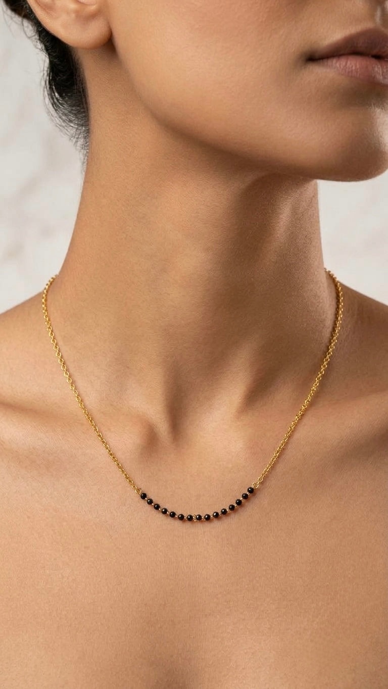 925 Silver Gold plated Minimalist Beaded Mangalsutra
