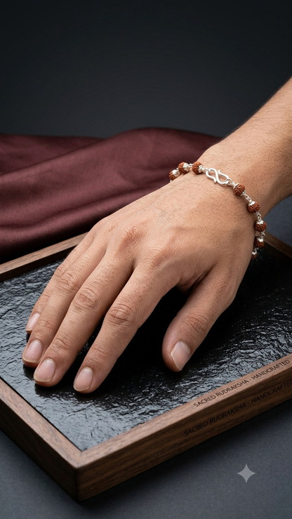 Silver Rudraksha Bracelet / rakhi