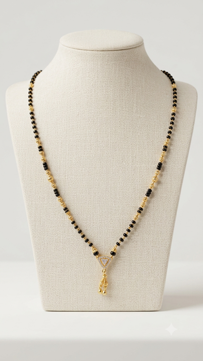 Classic Gold-Plated CZ Pendant Silver Mangalsutra