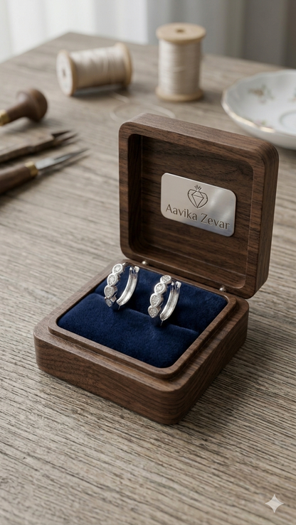 925 Sterling Silver Hoop Earrings | Aavika Zevar Diamond & CZ Bali