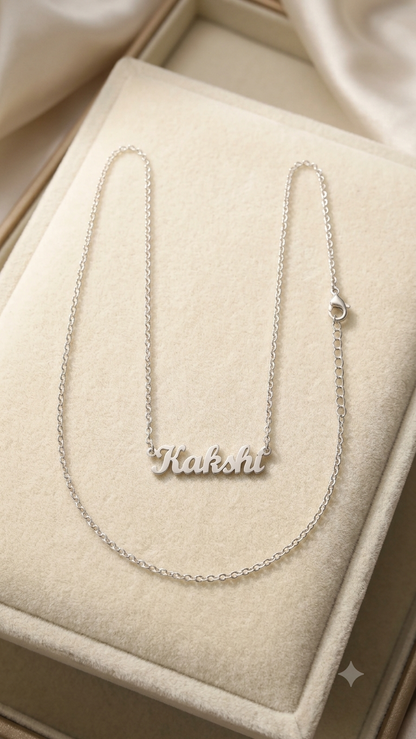 Personalized Cursive Name Belly Chain / Custom Waist Chain in Silver