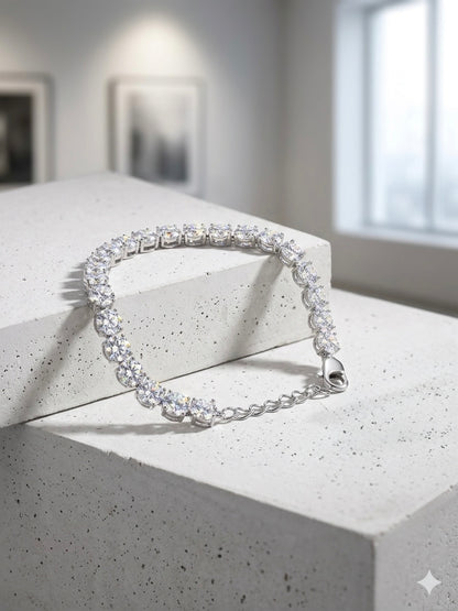Silver Adjustable Tennis Bracelet for Women