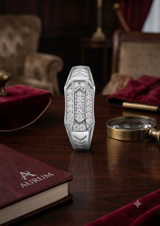 Italian 925 Sterling Silver Men’s Square Designer Ring