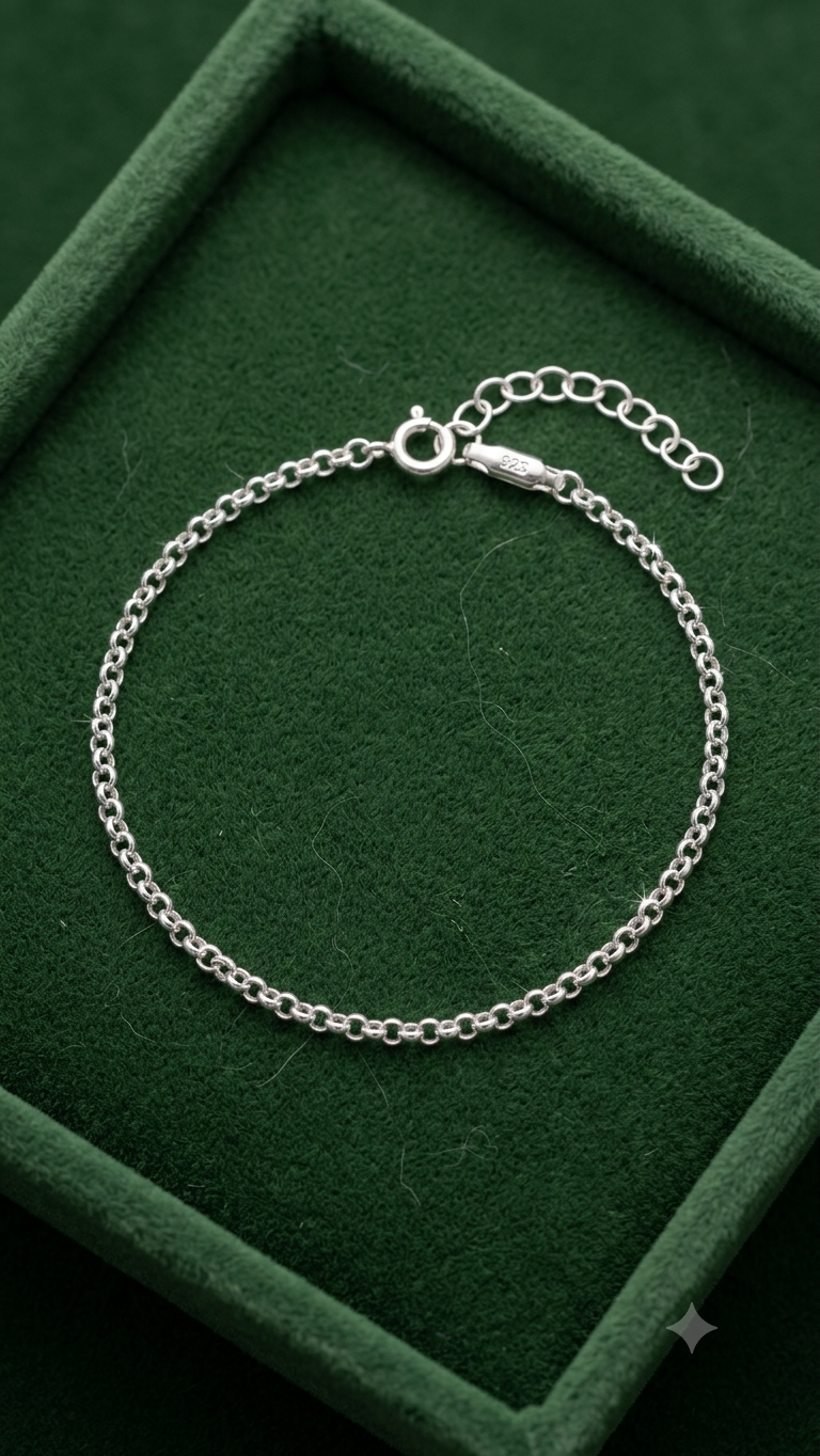 925 Silver Interlink Chain Bracelet