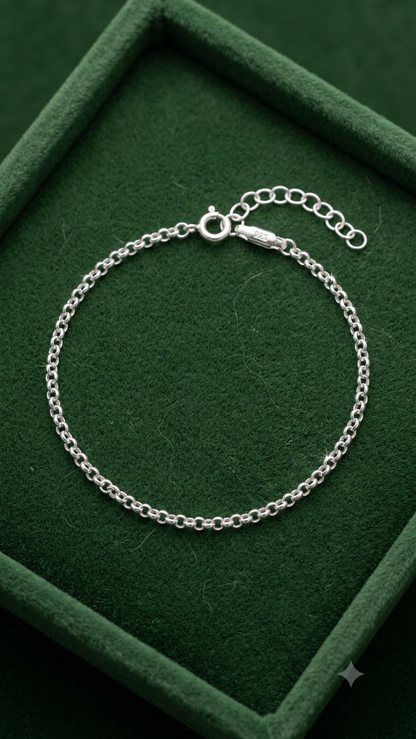 925 Silver Interlink Chain Bracelet