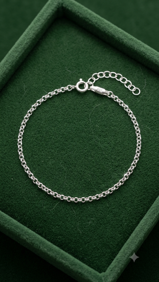 925 Silver Interlink Chain Bracelet