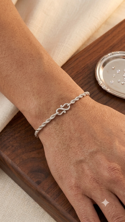 Minimalist Silver Rope Chain Bracelet Unisex