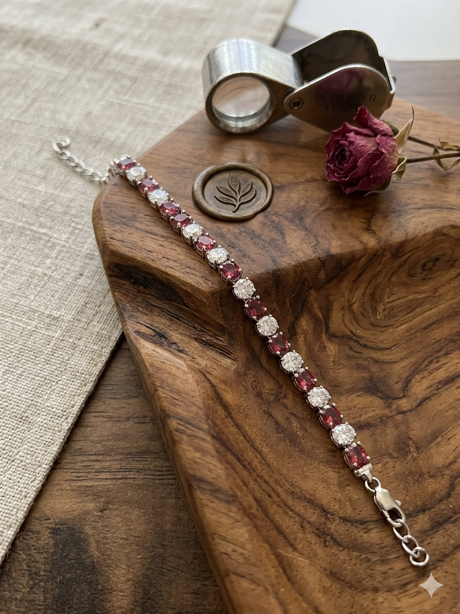 Silver Adjustable Tennis Bracelet for Women