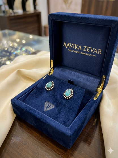 Aavika Zevar Sterling Silver single Stud Earrings for girls
