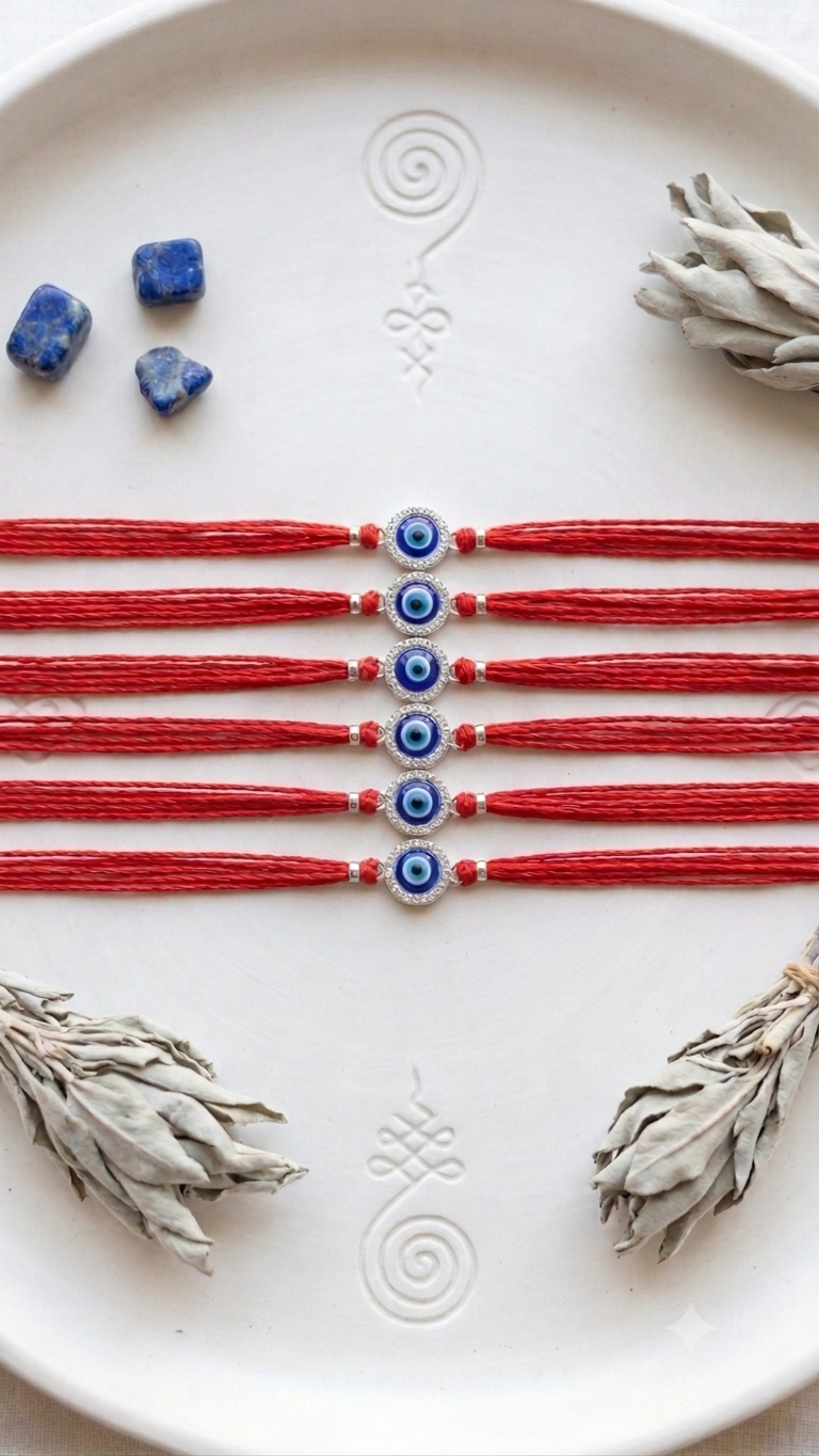 Silver evil eye Rakhi