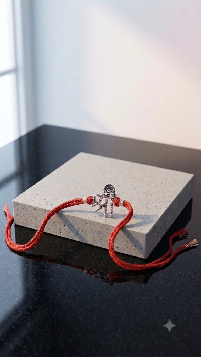 Silver shree Rakhi (set of 3/5)
