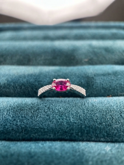 925 Silver Crimson Blush Ruby Solitaire Ring