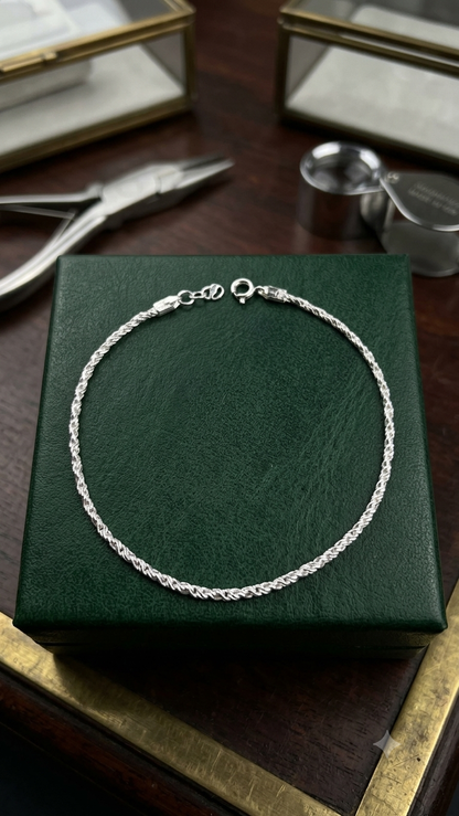 Sterling Silver Rope Chain Bracelet