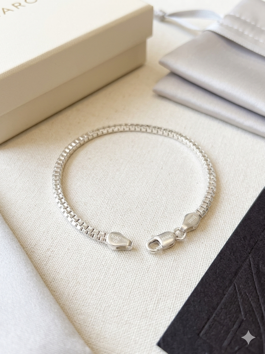 Silver Flat Mesh Link Bracelet for Men & Women