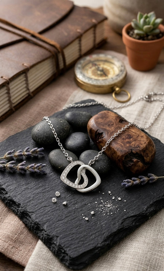 Aavika Zevar double heart shape Pendant Necklace