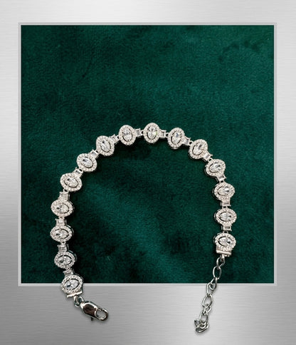 Silver Adjustable Tennis Bracelet for Women