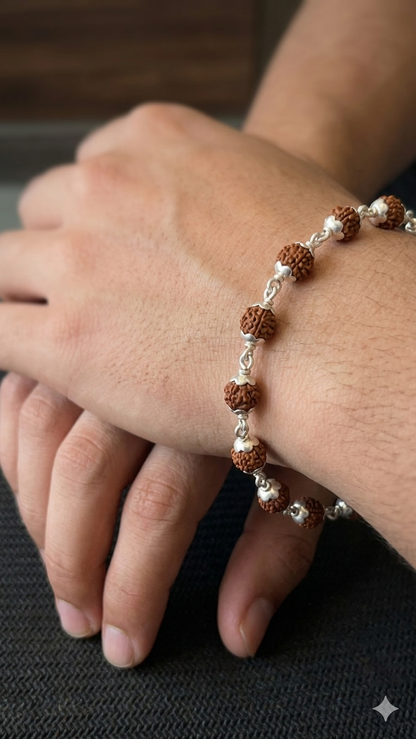 Silver Rudraksha Bracelet / rakhi