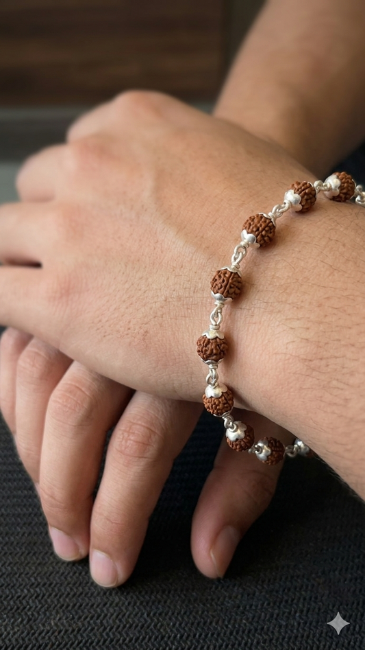 Silver Rudraksha Bracelet / rakhi