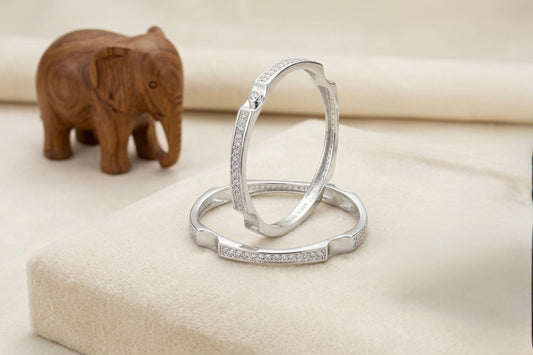 Starlight Stone Silver Bangles for kids (Born Baby)